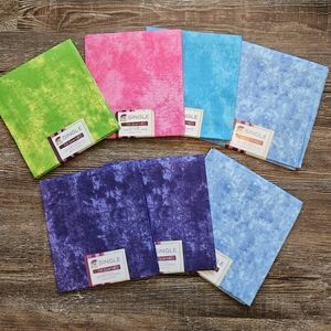 7 Fat Quarters - Assorted Fat Quarter Bundles, Lime,  Pink,  Blue,  Purple